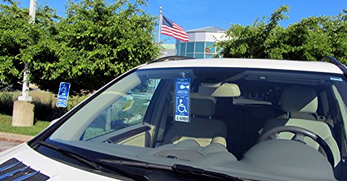 Windshield Tag by JL Safety. Handicap Placard Protective Holder with Suction Cup. Magnetically Display & Remove Tag