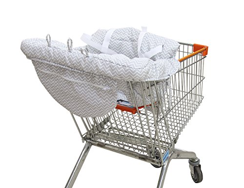 Winthome Grocery Shopping Cart Baby Seat Cover, shopping cart cover, folding shopping cart cover, Restaurant High Chair Holder for Boys, Girls, Infants, Toddler(White) - Thumbnail 4