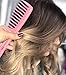 xnicx 3pcs Wide Tooth Detangling Comb Set - Curly, Wet, Thick Hair Brush - Macaron Pink