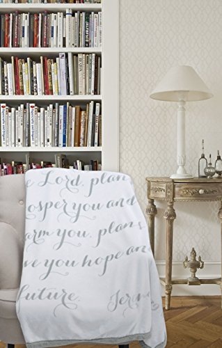 Luxuriously Soft Scripture Throw Blanket | Jeremiah 29:11 | 50x60 inches (Light Gray)