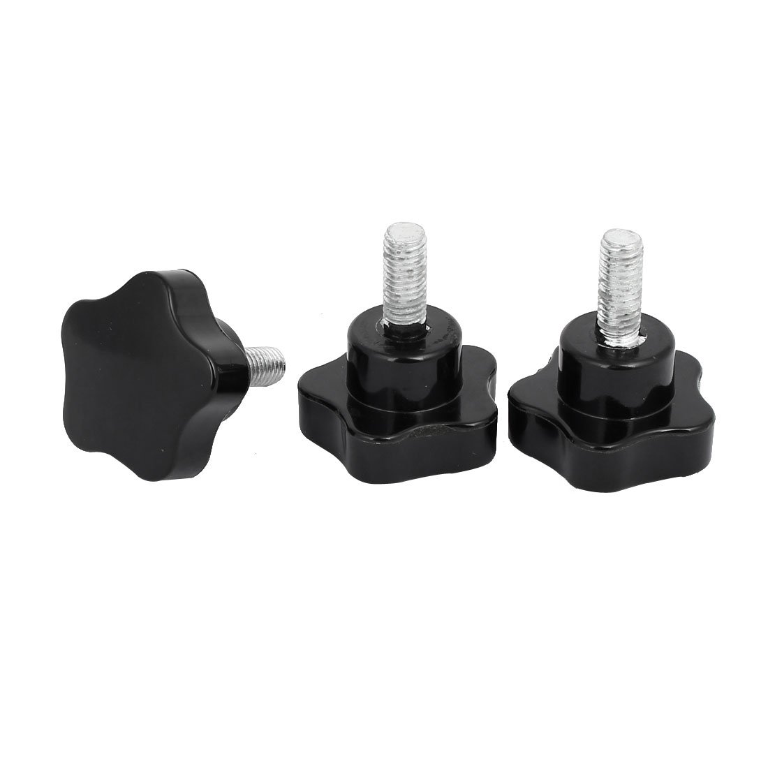 Sourcingmap M8x20mm Male Thread 38mm Dia Plastic Star Head Screw On Type Clamping Knob 3pcs