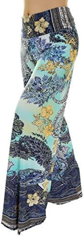 LA Palazzo Uptown Apparel Tall and Curvy Women's Boho Print Pants - Made In USA (Medium, MINT7)