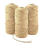 3 Rolls 5mm Total 492 Feet Natural Jute