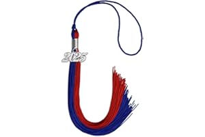 Endea Graduation Double Color Tassel with Silver Date Drop (Royal Blue/Red, 2025)