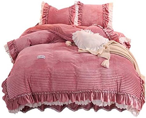 姫系 ベッドカバー 3点セット シングル ベッドスカート 可愛い 掛け布団カバー 寝具カバーセット フリル 洋式 おしゃれ 敷き布団カバー ベッドシーツ 暖かい 枕カバー ピローケース インテリア 柔らかい 暖かい生地 ファスナー式 夢幻 女の子 止め紐付き Osona