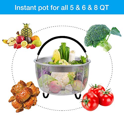 V VONTOX Instant Pot Accessories Set 18Pcs, Pressure Cooker Accessories Compatible with 5/6/8 Qt, 304 Stainless Steel, Non-Stick Pan, Steamer Basket, Egg Rack, Silicone Mold Gloves etc,Cooking seafood - Thumbnail 5