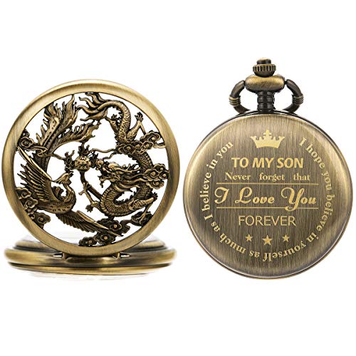 SIBOSUN Mechanical Pocket Watch for Men Antique Pocket Watch with Chain  Steampunk Skeleton Mens Pocket Watches