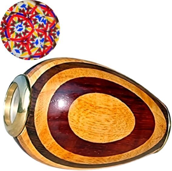 ANTIQLICIOUS Egg-Shaped Wooden Kaleidoscope – Handcrafted Decorative Kaleidoscope for Adults – Elegant Collectible Optical Art