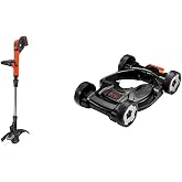 BLACK+DECKER 20V MAX 2-Speed String Trimmer/Edger with Lawn Mower Removable Deck for String Trimmer (LST522 &amp; MTD100)