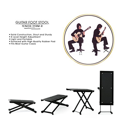 TENOR TFRMR Professional Metal Guitar Foot Rest, Sturdy Guitar Foot