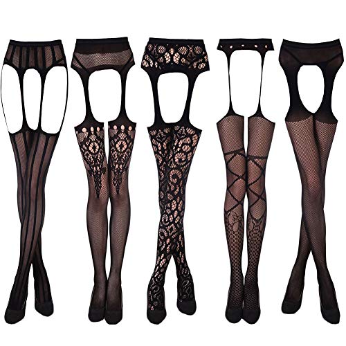 Confezione-da-5-stili-da-donna-sexy-lingerie-maglia-Babydoll-Stretch-pigiameria-collant-calze-regalo-per-fidanzata