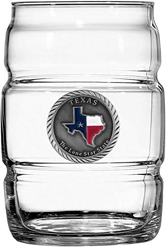 Texas Lone Star State Flag 16 oz. Barrel Mug Ice Beer Tea Glass with Raised Emblem
