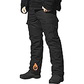 MERJAZ Men's Camo Tactical Pants Waterproof Windproof Hiking Pants Winter Thermal Warm Snow Cargo Pants