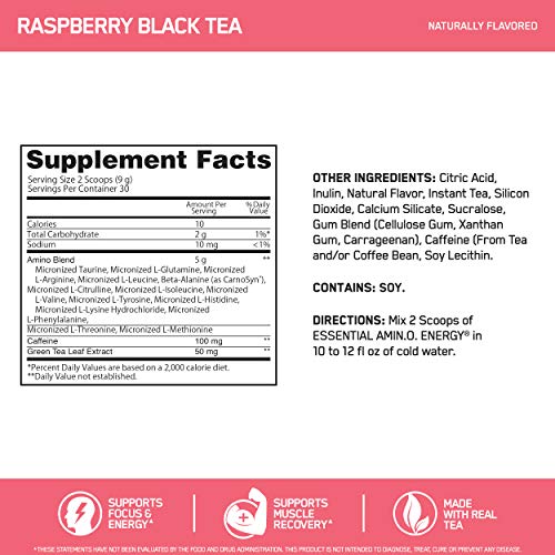 Optimum Nutrition Amino Energy Pre Workout with Green Tea, BCAA, Amino Acids, Keto Friendly