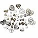 100g (about 70pcs) Craft Supplies Antique Bronze Antique Silver Heart Valentine Wedding Charms Pendants for Crafting, Jewelry Findings Making Accessory For DIY Necklace Bracelet (Heart Charms)