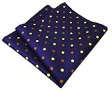 Shlax&Wing Dots Blue Khaki Pocket Square Mens Hankies Hanky
