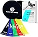 Premium Sports Solutions 2 Core Sliders & 5 Resistance Bands - Core Strengthening Gliding Discs & Elastic Exercise Loops For Effective Workouts and Flexibility - Comes With 36 Page eBook