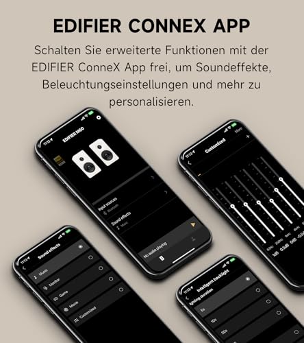 Edifier M60 Multimedia-Lautsprecher Bluetooth 5.3, 66W RMS, Hi-Res Audio & Hi-Res Wireless Audio, LDAC, 3" Mittelbass & 1" Hochtöner, USB-C & Aux-Eingänge, Kompakter Desktop Lautsprecher - Schwarz 10