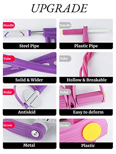 INTEFE Upgrade Multifunction Tension Rope Elastic Sit Up Pull Rope with Antiskid Design Foot Pedal & Solid Resistance Band Strap Fitness Equipment for Legs/arms/abs Exercise Workout