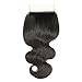 VRBest Brazilian Virgin Hair Body Wave Lace Closure 4/4 Inch Human Hair Closure (10 Inch Closure)