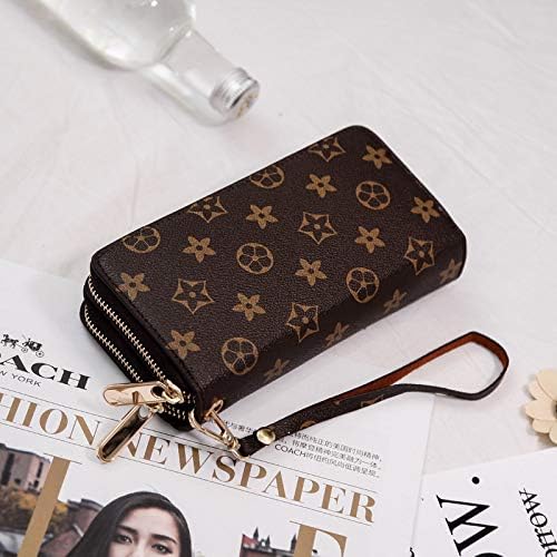 Women wallet ladies long wallet large capacity double zipper hand wallet Women double mobile phone bag men's wallet
