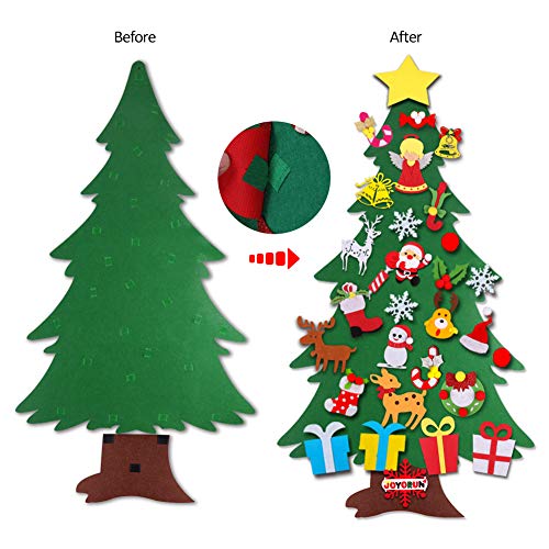 image for JOYORUN Felt Christmas Tree, 3.3 ft DIY Christmas Tree with 29 Pcs Orn