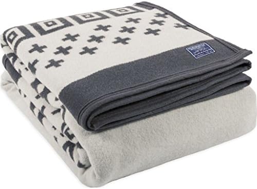Faribault Northern Fair Isle Wool Blanket | Charcoal - Queen