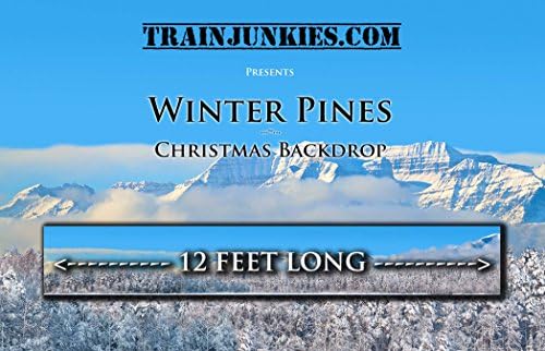 Train Junkies Winter Pines - Christmas Village Backdrop