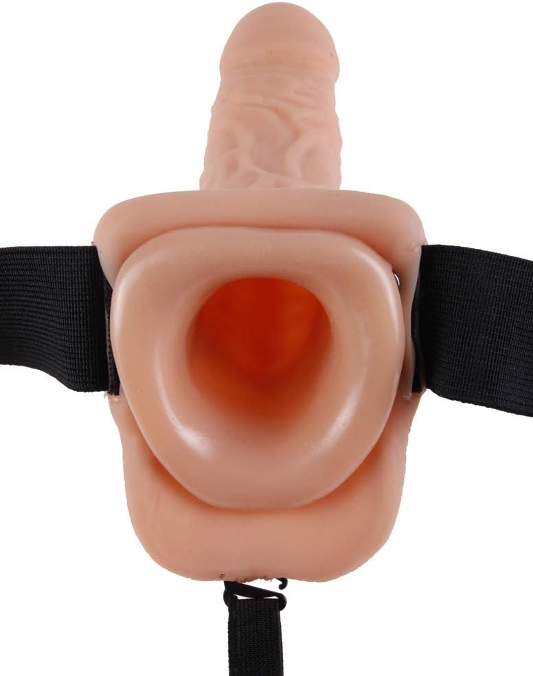 Pipedream Fetish Fantasy Vibrating Hollow Strap-On with Balls, 9-Inch, Skin - Image 3