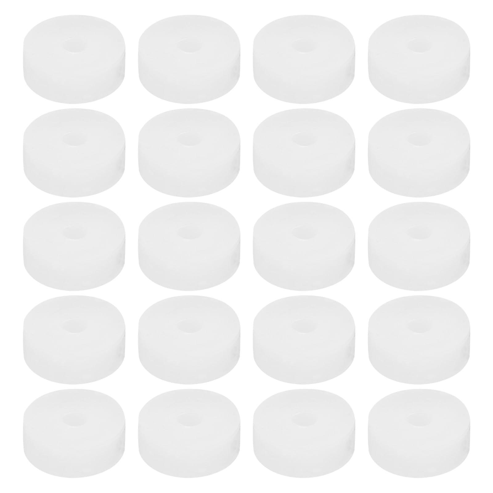 PATIKIL Silicone Rubber Flat Washer, 20 Pcs 1.18" OD x 0.31" ID x 0.39" Thickness Sealing O Ring Water Hose Gasket Assortment Kit Heat Resistant Washer for Plumbing Valve Machinery, White