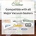 FoodVacBags 11X50 Black & Clear Vacuum Sealer Bag Roll, Foodsaver Compatible, Heavy-Duty, Commercial Grade, Odor Resistant, Sous Vide, Light Protection