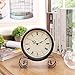 Classic Retro Clock, Vintage Iron Desk Clock Decorative Kitchen Table Clock European Style Vintage Silent Desk Table Clock Non Ticking Quartz Movement Battery Operated, Easy to Read (Classic)