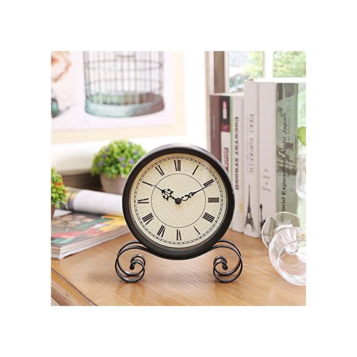Classic Retro Clock, Vintage Iron Desk Clock Decorative Kitchen Table