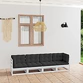 VRAXO 4-Seater Garden Sofa with Cushions Solid Wood Pine,Outdoor Sofas-62KG