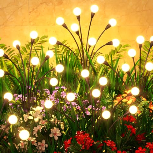 6 Pack Solar Garden Lights 48 LED, Solar Lights Outdoor Waterproof IP65,