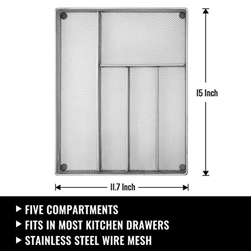 image for Hiware 40-Piece Silverware Set with Organizer Tray for 8, Stainless St