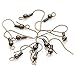 Linsoir Beads Iron Wire Earring Hooks with Large Loop Packed of 200 Antique Bronze Plated