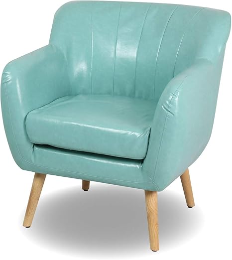 Amazon Com Magshion Guest Mid Century Modern Living Room Accent Club Chair Single Sofa Blue Furniture Decor