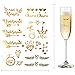Bachelorettesy Wedding Temporary Tattoos 6 Sheets Bride Bachelorette Stickers 100+ Metallic Gold Tattoos for Bridal Party, Bachelorette Trip, Bridal Shower Party Decorations, Party Favors (Gold)