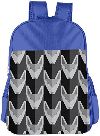CJTRTE Geometric Wolf Pattern Girls&amp;Boys Shoulder Backpack School Bag Bagpack For Kids Students(2Color:Pink,Blue)