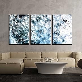 3 Piece Canvas Wall Art - Abstract Acrylic Painted Texture Background - Modern Home Art Stretched and Framed Ready to Hang - 16"x24"x3 Panels