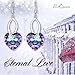 EleQueen 925 Sterling Silver CZ Love Heart French Hook Dangle Earrings Vitrail Light Made with Austrian Crystals for Women, Valentine's Day/Mother's Day/Christmas Jewelry Gift for Girlfriend/Mom