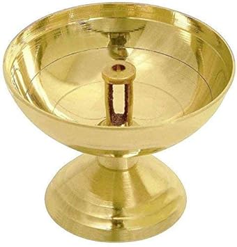 Moradabad Metal World Brass Kamal Akhand Diya Oil Lamp for Pooja Purpose and Diwali Size:-4.3x5.3 cm(0No.)
