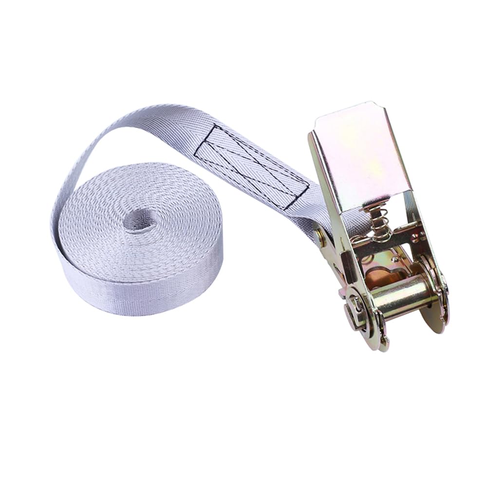 2M Ratchet Tie Down Lashing Strap with Metal Buckle Heavy Duty Tensioning Belt,400-800KG Grey Ratchet Straps