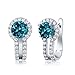 Sterling Silver Genuine London Blue Topaz & White Created Sapphire Women's Earrings (1.60 cttw, 5MM Round)