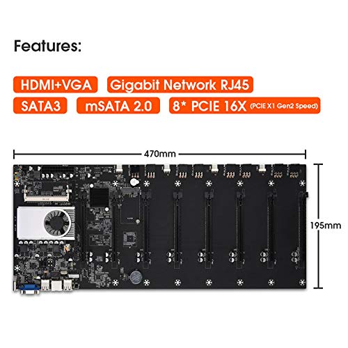 tellaLuna Riserless Mining Motherboard 8 GPU Bitcoin Crypto Etherum Mining Support 1066/1333/1600MHz - Image 3
