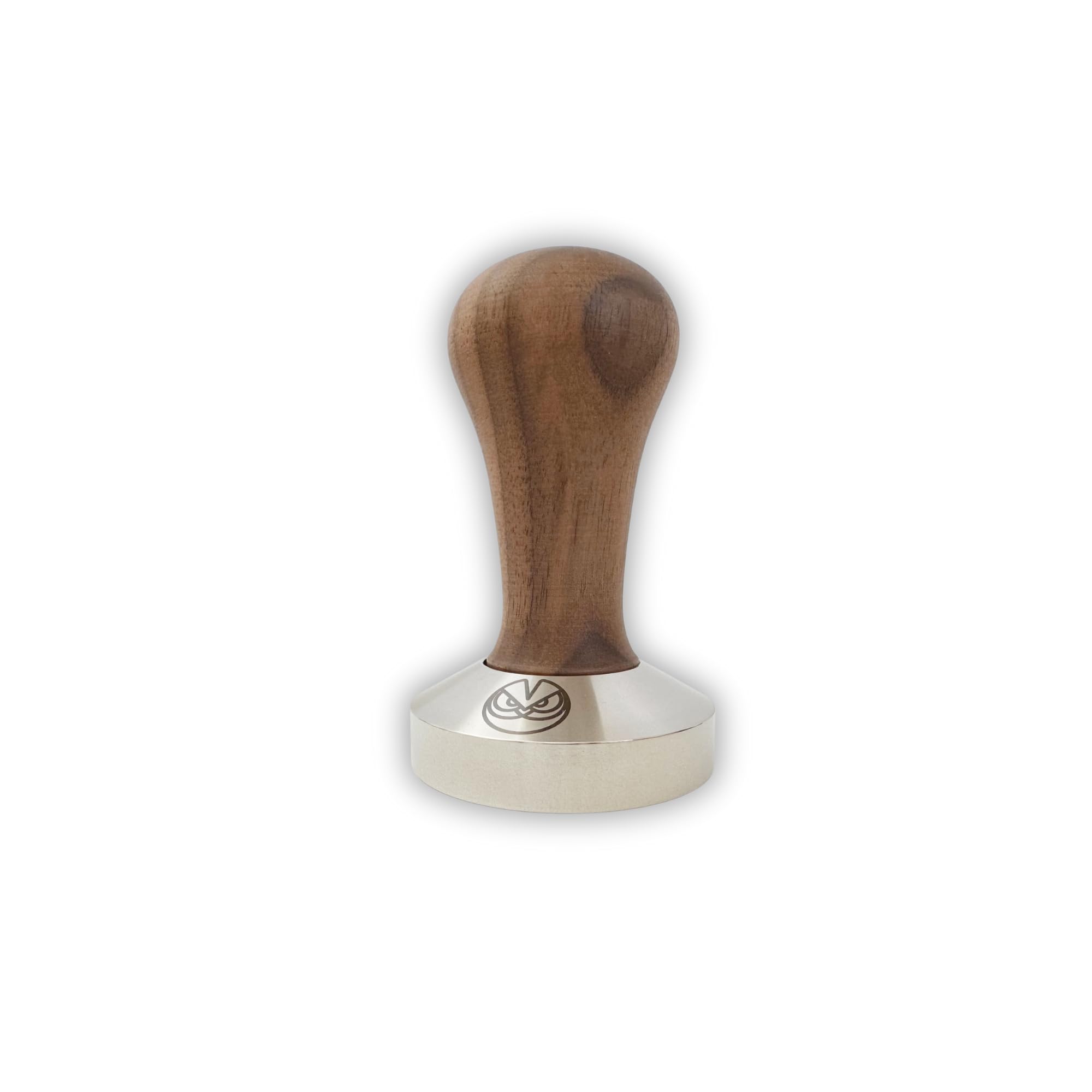 58.5 mm Tamper for IMS and E&B, Lab Competition Filter Baskets, Italian Walnut and INOX Steel. Flat Bottom.