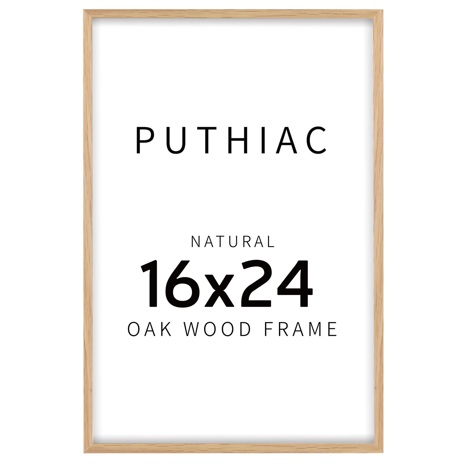 Photo 1 of 16x24 Oak Wood Picture Frame - Minimalist 16x24 Poster Frame, 16"x24" Frame Wood, Natural Solid Wooden Picture Frames for Wall Art Photo and Prints(1 Pack, Beige)