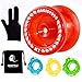 MAGICYOYO Responsive YoYo K1-Plus with Yoyo Sack + 3 Strings and Yo-Yo Glove Gift (transparent Red)