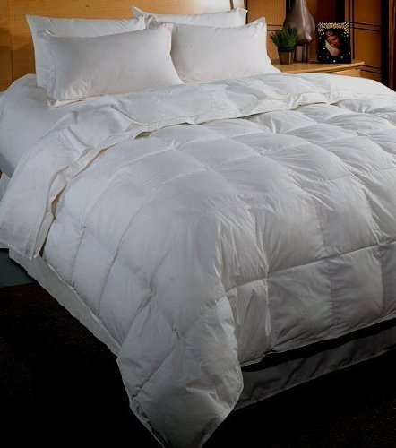 1200 Thread Count Baffle Box Light Weight Goose Down Comforter, White, King